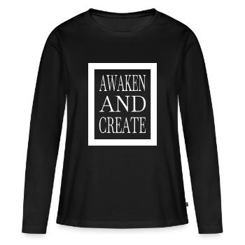 Pratiques d’éveil spirituel de l’illumination - T-shirt manches longues Premium bio Femme - noir - Devant - Julia (174cm)
