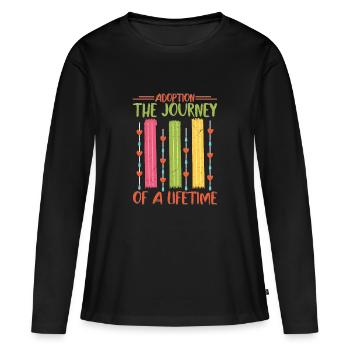 Adoption The Journey Of A Lifetime Adopted Family - Women's Premium Organic Long Sleeve Shirt - black - Front - Julia (174cm)