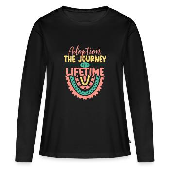 Adoption : le parcours d’une vie Famille adoptée - T-shirt manches longues Premium bio Femme - noir - Devant - Julia (174cm)