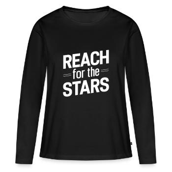 GREIFEN SIE NACH DEN STERNEN - Frauen Premium Bio Langarmshirt - Schwarz - Vorne - Julia (174cm)