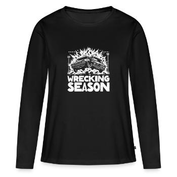 Wrecking Season - Chemise de fan Demolition Derby - T-shirt manches longues Premium bio Femme - noir - Devant - Julia (174cm)