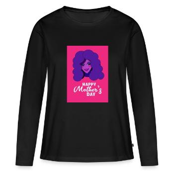 Pop Mother's Day: Pink & Purple Tribute - Women's Premium Organic Long Sleeve Shirt - black - Front - Julia (174cm)