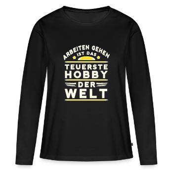 Loisirs - T-shirt manches longues Premium bio Femme - noir - Devant - Julia (174cm)