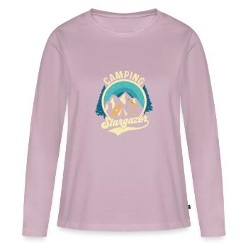 Camping Stargazer Astronomy Stars Planets - Frauen Premium Bio Langarmshirt - Altrosa - Vorne - Julia (174cm)