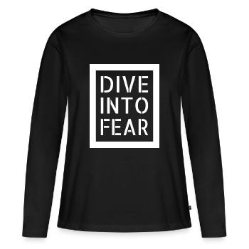 Embrasser le courage L’état d’ du courage - T-shirt manches longues Premium bio Femme - noir - Devant - Julia (174cm)