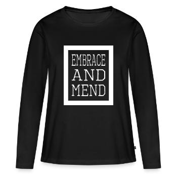 Aider la main Guérison Citations Guérison Spirituelle - T-shirt manches longues Premium bio Femme - noir - Devant - Julia (174cm)