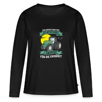 Agriculteur pour l’éternité Agriculteur agricole - T-shirt manches longues Premium bio Femme - noir - Devant - Julia (174cm)