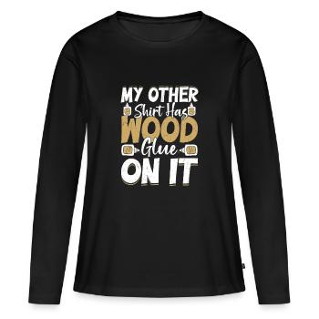 Armoire de menuisier - Colle à bois et fierté - T-shirt manches longues Premium bio Femme - noir - Devant - Julia (174cm)