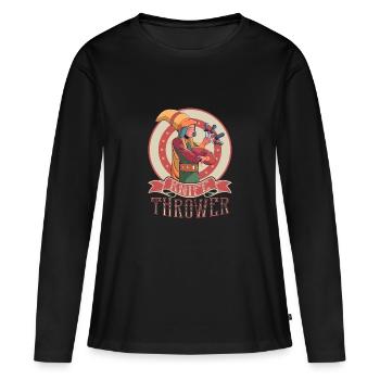 Couteau Lanceur Cirque Costume Fête À Thème - T-shirt manches longues Premium bio Femme - noir - Devant - Julia (174cm)