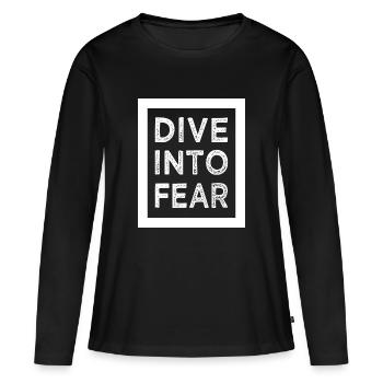 humour courage état d’ anniversaire chute libre - T-shirt manches longues Premium bio Femme - noir - Devant - Julia (174cm)