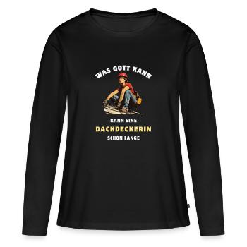 Couvreur Profession Drôle Dicton Artisane - T-shirt manches longues Premium bio Femme - noir - Devant - Julia (174cm)