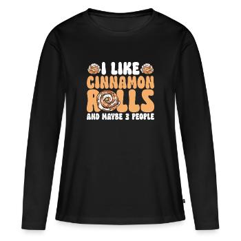 Cinnamon roll - Women's Premium Organic Long Sleeve Shirt - black - Front - Julia (174cm)
