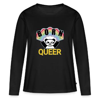 Queer mignon - T-shirt manches longues Premium bio Femme - noir - Devant - Julia (174cm)
