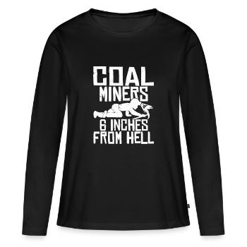 Les mineurs de charbon fabriquent la pioche minière des pères parfaits - T-shirt manches longues Premium bio Femme - noir - Devant - Julia (174cm)