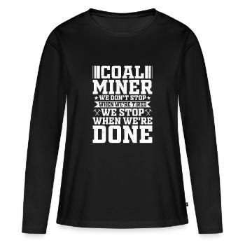 Pioche de mine de charbon à 6 pouces de l’enfer - T-shirt manches longues Premium bio Femme - noir - Devant - Julia (174cm)