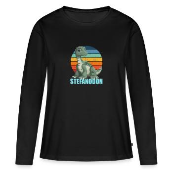 Stefanodon Combinaison de Stefan et d’Iguanodon - T-shirt manches longues Premium bio Femme - noir - Devant - Julia (174cm)