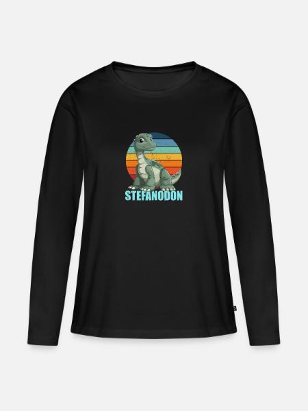 Stefanodon Kombination aus Stefan und Iguanodon - Frauen Premium Bio Langarmshirt - Schwarz