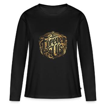 FOREVER US - Women's Premium Organic Long Sleeve Shirt - black - Front - Julia (174cm)