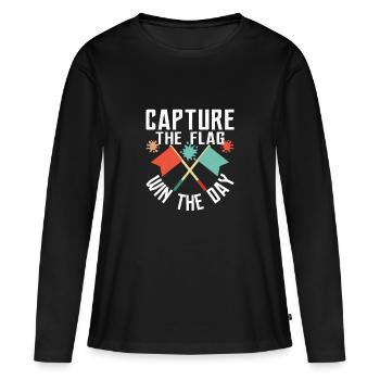 Capturez le drapeau, gagnez la journée Paintball Tactical P - T-shirt manches longues Premium bio Femme - noir - Devant - Julia (174cm)