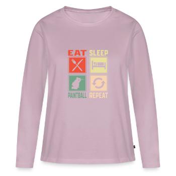 Manger dormir Paintball Répéter Paintballer Tactique Pl - T-shirt manches longues Premium bio Femme - rose poudré - Devant - Julia (174cm)