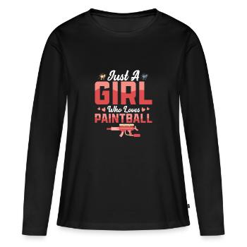 Juste une fille qui aime le paintball Paintballer Tactic - T-shirt manches longues Premium bio Femme - noir - Devant - Julia (174cm)