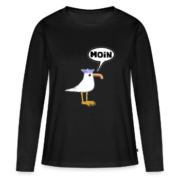 Moin Seagull Rubber Boots Boots Speech Bubble - Women's Premium Organic Long Sleeve Shirt - black - Front - Julia (174cm)
