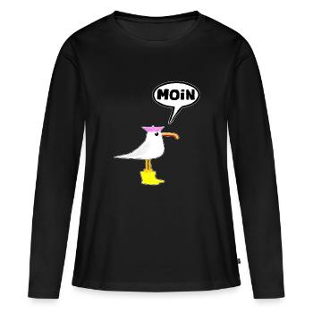 Moin Seagull Boots Speech Bubble Women Rubber Boots - Women's Premium Organic Long Sleeve Shirt - black - Front - Julia (174cm)