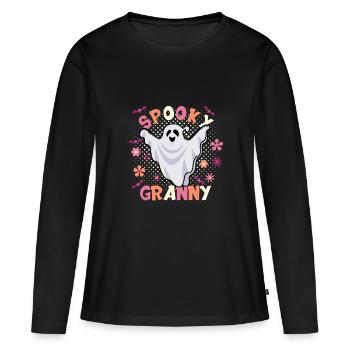Grossmutter Halloween Spooky Granny - Frauen Premium Bio Langarmshirt - Schwarz - Vorne - Julia (174cm)