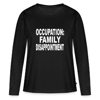 Profession Famille Déception citation amusante - T-shirt manches longues Premium bio Femme - noir - Devant - Julia (174cm)