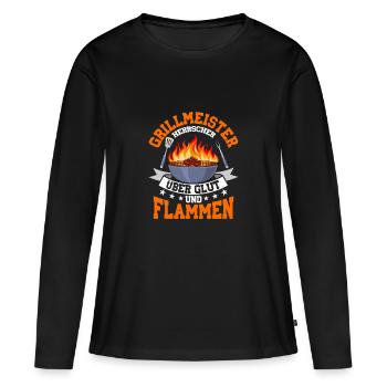Grillmeister Herscher sur la braise griller la grille du barbecue - T-shirt manches longues Premium bio Femme - noir - Devant - Julia (174cm)