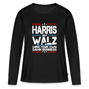 Tim Walz, vice-président Kamala Harris 2024 - T-shirt manches longues Premium bio Femme - noir - Devant - Julia (174cm)