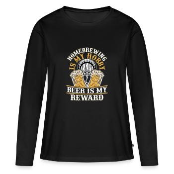 Le brassage amateur est mon passe-temps Brasseur maison Bière artisanale - T-shirt manches longues Premium bio Femme - noir - Devant - Julia (174cm)