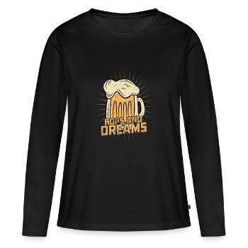 Houblon et rêves Bière artisanale Brewer Homebrew - T-shirt manches longues Premium bio Femme - noir - Devant - Julia (174cm)