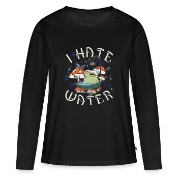 Dicton sur l’eau - T-shirt manches longues Premium bio Femme - noir - Devant - Julia (174cm)