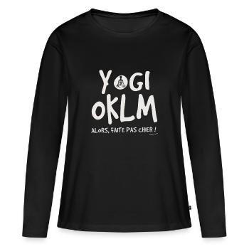Yogi OKLM Yoga - T-shirt manches longues Premium bio Femme - noir - Devant - Julia (174cm)