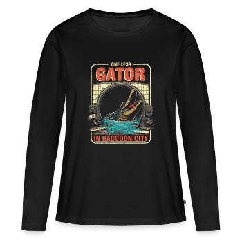 Ein Alligator weniger in Raccoon City - Frauen Premium Bio Langarmshirt - Schwarz - Vorne - Julia (174cm)
