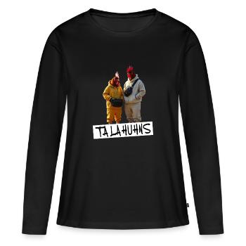 Talahuhns Talahon Wortspiel Lustig Satire - Frauen Premium Bio Langarmshirt - Schwarz - Vorne - Julia (174cm)