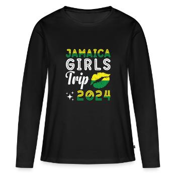 Jamaïque Girls Trip 2024 Vacances Fête Vacances - T-shirt manches longues Premium bio Femme - noir - Devant - Julia (174cm)