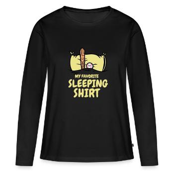 Baseball Équipe de baseball Baseballer Pyjama - T-shirt manches longues Premium bio Femme - noir - Devant - Julia (174cm)
