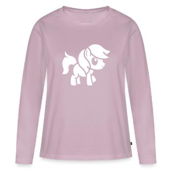 Poney - T-shirt manches longues Premium bio Femme - rose poudré - Devant - Julia (174cm)