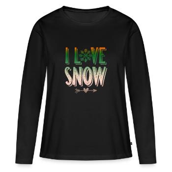 J’adore la neige - T-shirt manches longues Premium bio Femme - noir - Devant - Julia (174cm)