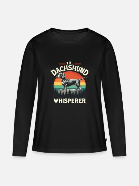 DER DACKEL - Frauen Premium Bio Langarmshirt - Schwarz
