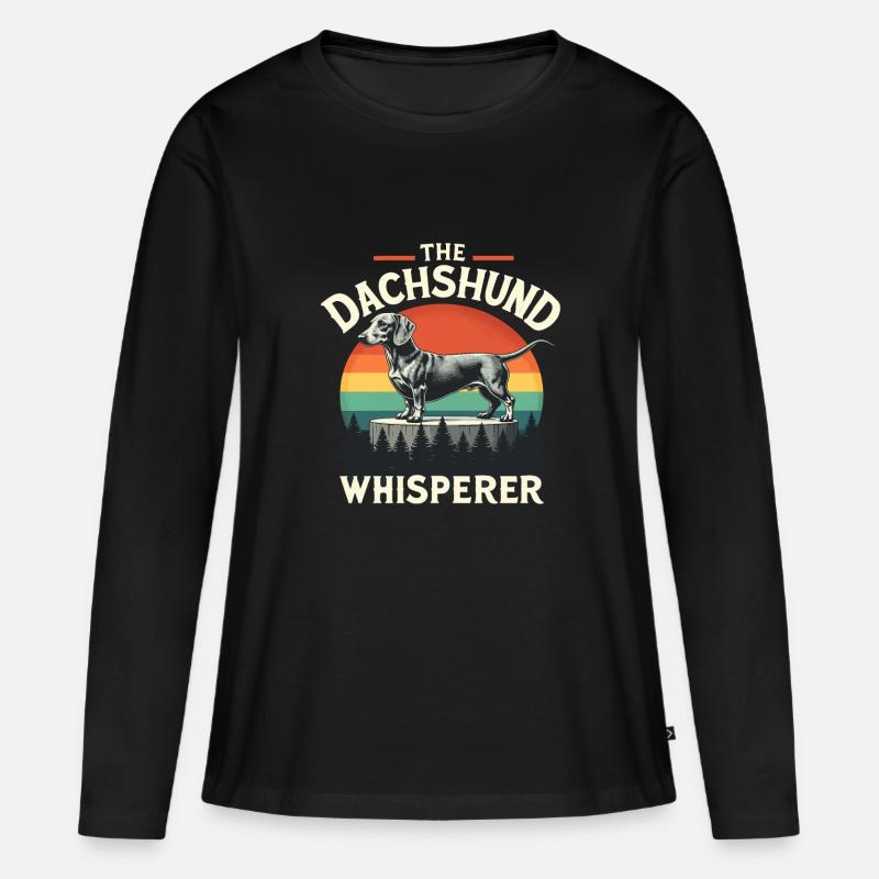 DER DACKEL - Frauen Premium Bio Langarmshirt - Schwarz