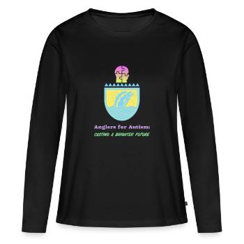 Angler für Autismus sorgen für eine bessere Zukunft - Frauen Premium Bio Langarmshirt - Schwarz - Vorne - Julia (174cm)