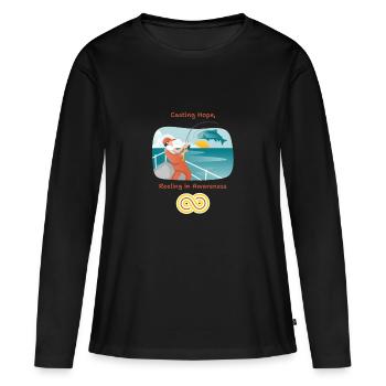 Casting Hope Taumeln im Bewusstsein - Frauen Premium Bio Langarmshirt - Schwarz - Vorne - Julia (174cm)