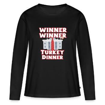  Gewinner thanksgiving dinner - Frauen Premium Bio Langarmshirt - Schwarz - Vorne - Julia (174cm)