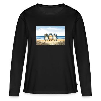 Bezaubernde Pinguine Adorable Penguins - Frauen Premium Bio Langarmshirt - Schwarz - Vorne - Julia (174cm)