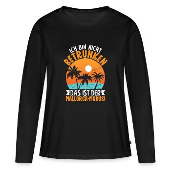 Dein Mallorca Modus – ich bin nicht betrunken! - Frauen Premium Bio Langarmshirt - Schwarz - Vorne - Julia (174cm)