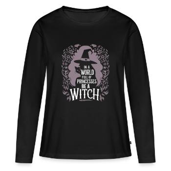Magischer Spruch für starke Frauen - Frauen Premium Bio Langarmshirt - Schwarz - Vorne - Julia (174cm)