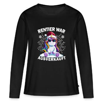 Renne a été vendu Licorne Noël - T-shirt manches longues Premium bio Femme - noir - Devant - Julia (174cm)